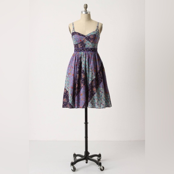 Updated measurements Calico Dress Anthropologie by Maeve Sz 2 pockets - Picture 2 of 15